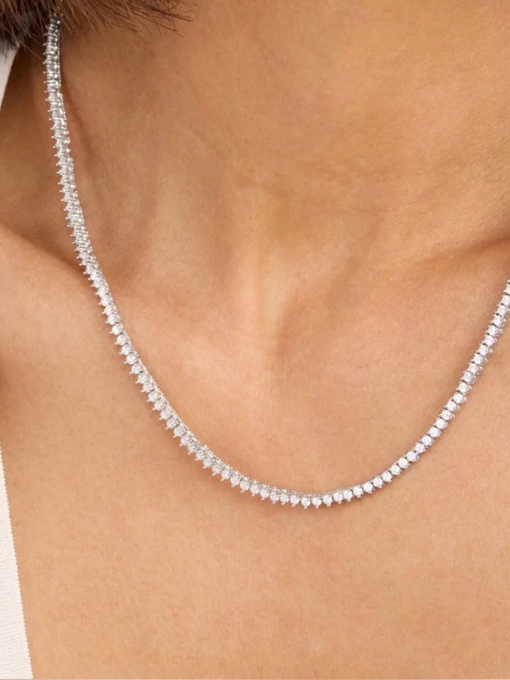 Melinda Maria Silver Crystal Tennis Necklace Not so basic tennis necklace